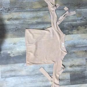 Worn once Blush sweater cut outs in arms and ties